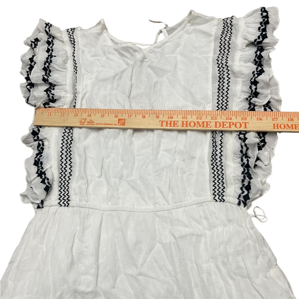 Free people Weekend Brunch Embroidered Mini Dress Medium <missing waist tie> - Picture 6 of 8